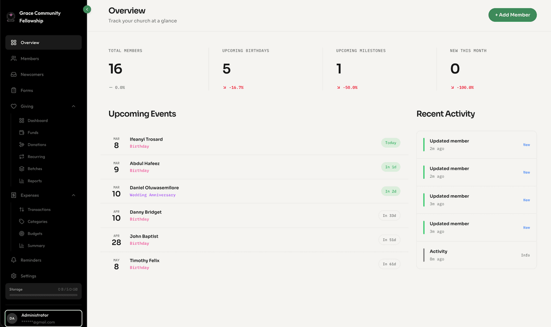 Member Directory screenshot